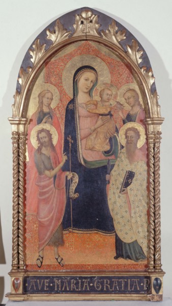 Madonna and Child with Saint John the Baptist, Saint Bartholomew, Saint..., between 1300 and 1400. Creator: Unknown.