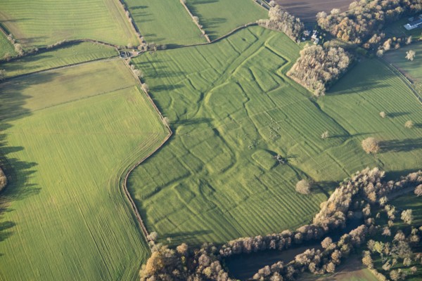 Deserted medieval settlement of Sulby and associated ridge and furrow, Northamptonshire, 2020. Creator: Damian Grady.