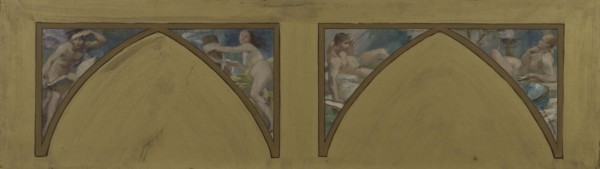 Esquisse pour l'Hôtel de Ville de Paris : Les oeuvres philosophiques de Voltaire..., c.1890. Creator: Albert Maignan.