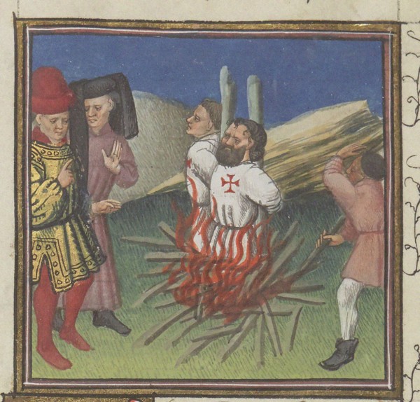 Execution of the Templars. From «Des Cas des nobles hommes et femmes» by Boccaccio, ca 1435-1440. Creator: Anonymous.