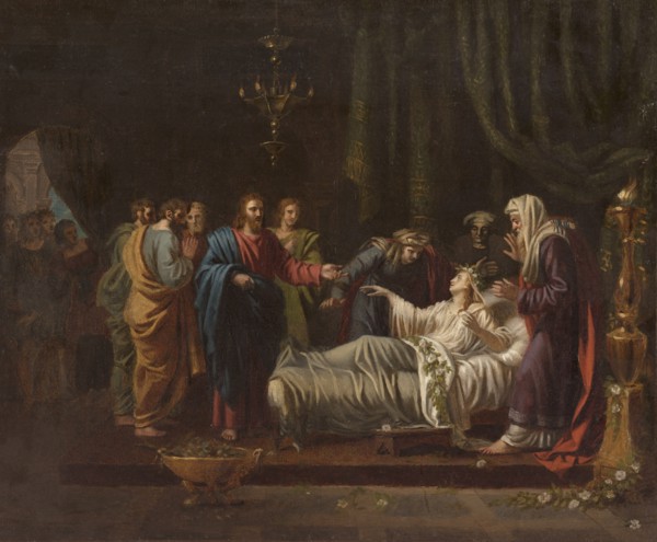 Sketch of the church of Saint-Nicolas-du-Chardonnet : the Raising of Jairus' daughter, c.1819. Creator: Jean Vignaud.