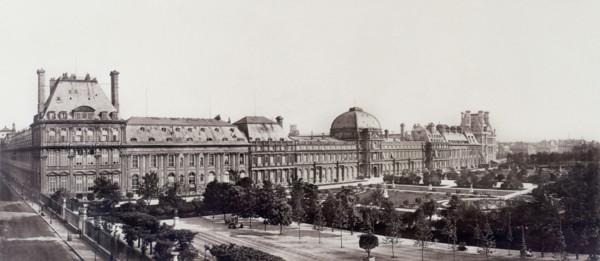 Panorama taken from rue de Rivoli towards the facade of the Tuileries, 1st arrondiss..., c1862-1871. Creator: Unknown.