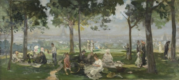 Sketch for the town hall of Vanves (Hauts-de-Seine): View of Paris from Vanves, 1902. Creator: Paul Leon Felix Schmitt.