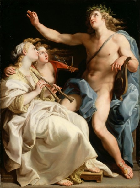 Apollon, la Musique et la Métrique (Apollon, Euterpe and Urania), ca 1741. Creator: Batoni, Pompeo Girolamo (1708-1787).