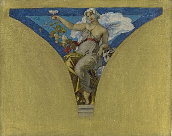 Sketch for the Salle des Fêtes de in the Hôtel de Ville, Paris : La Champagne, c.1891.  Creator: François Emile Ehrmann.