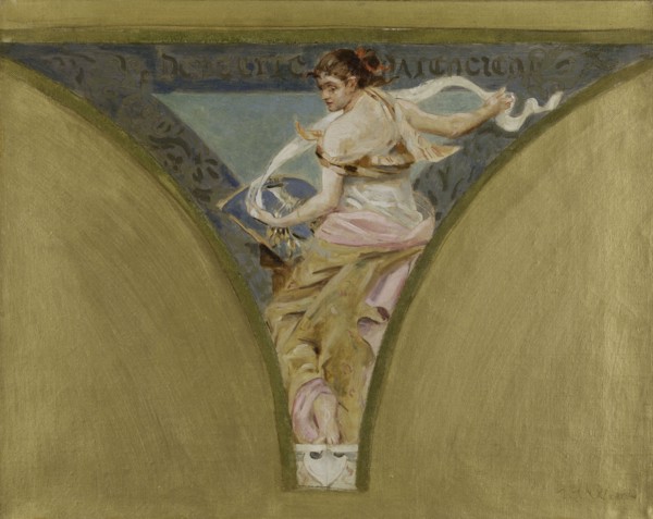 Sketch for the salle des fêtes in the Hôtel de Ville, Paris...lace, between 1889 and 1893.  Creator: Jean Joseph Weerts.