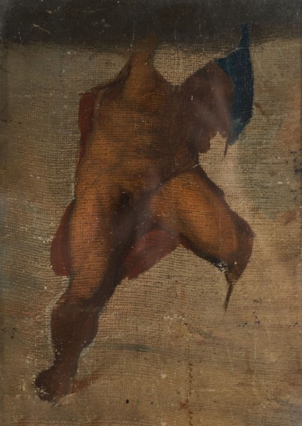 Etude de figure d'après le Jugement Dernier de Michel-Ange à la chapelle Sixtine, 19th century. Creator: Joseph Guichard.