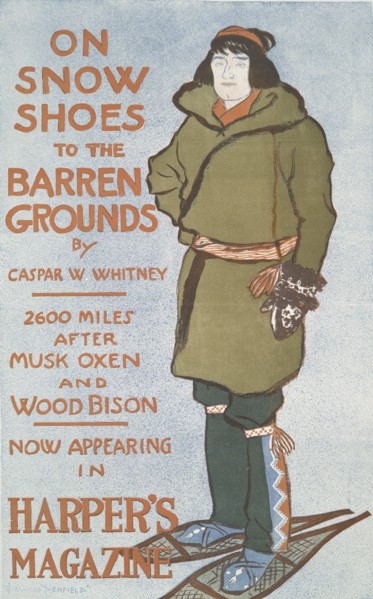 On Snow Shoes to The Barren Grounds by Casper W. Whitney, 2600 Miles After Musk Oxen..., c1896. Creator: Edward Penfield.