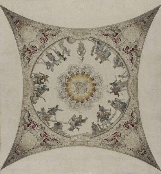 Esquisse pour la galerie Lobau de l'Hôtel de Ville de Paris : Scènes médiévales: jeux..., 1890. Creator: Hector d' Espouy.