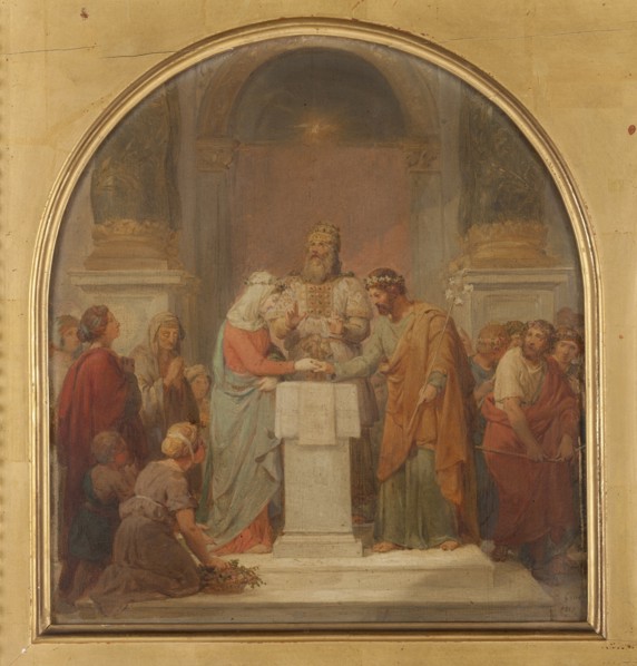 Esquisse pour l'église Saint-Nicolas-du-Chardonnet : Le Mariage de la Vierge, 1857. Creator: Nicolas-Louis-François Gosse.