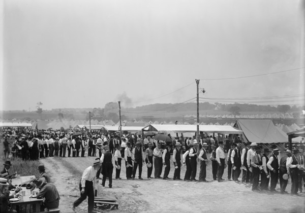 Colonial Rifles - Reunion of G.A.R. And Confederate Veterans Who Had Fought At Gettysburg..., 1918. Creator: Harris & Ewing.