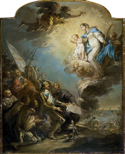 Le Voeu de Louis XIII au siège de la Rochelle en 1628, esquisse du tableau du Maître..., c1737-1747. Creator: Carle van Loo.