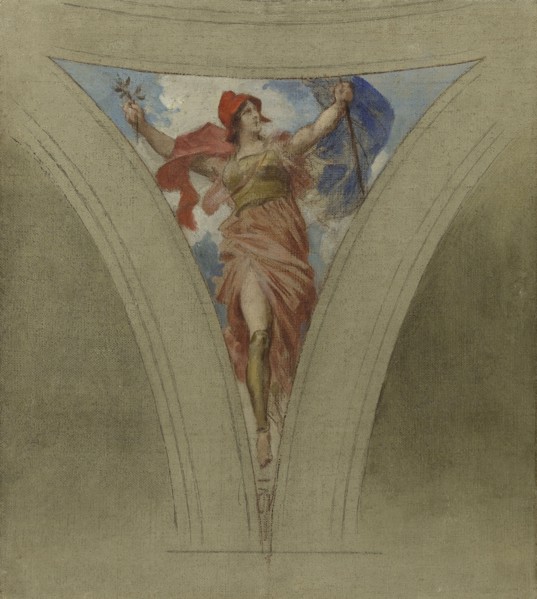 Sketch for the dome above the escalier des fêtes in the Hôtel de Ville...between 1888 and 1899.  Creator: Francois Schommer.