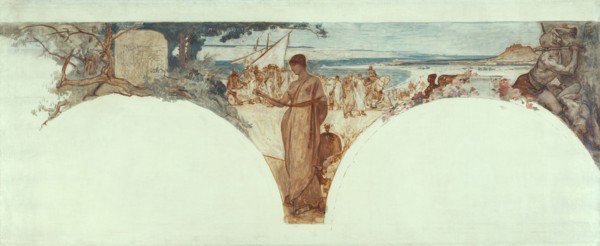 Esquisse pour le salon des Lettres de l'Hôtel de Ville de Paris : Histoire de l'écriture..., c.1889. Creator: Fernand Cormon.