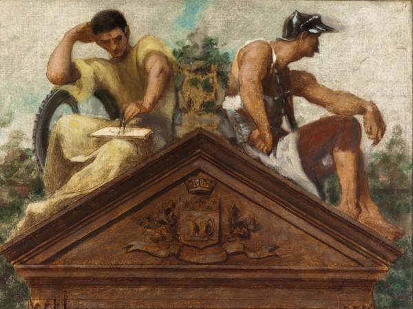 Esquisse pour la salle des mariages de la mairie du 13ème arrondissement : Vertus civiques., 1878. Creator: Gustave Boulanger.