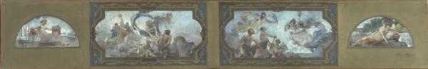 Esquisse pour la galerie Lobau de l'Hôtel de Ville de Paris : Vertus républicaines..., 1890. Creator: Henry Jean Louis Boureau.