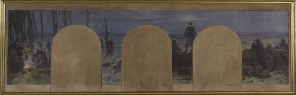 Esquisse pour le cabinet du Préfet de l'Hôtel de Ville : La défense extérieure durant le..., 1889. Creator: Paul Albert Baudouin.