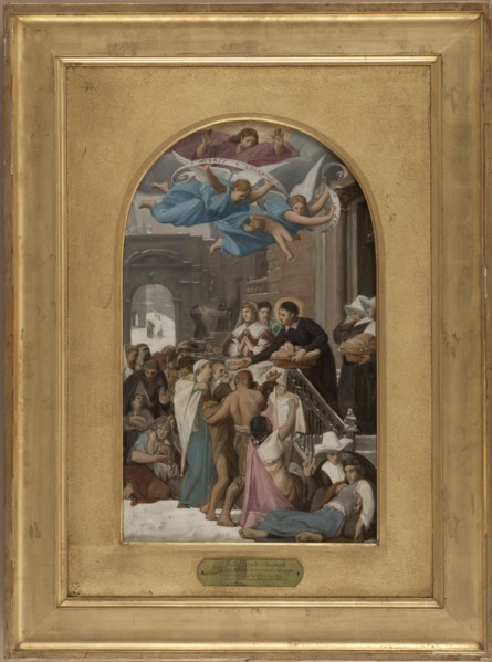 Esquisse pour l'église de la Trinité : Saint Vincent de Paul secourant les Lorrains après..., 1873. Creator: Jean Lecomte du Nouy.