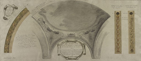 Esquisse pour la galerie Lobau de l'Hôtel de Ville de Paris : Projet ornemental de coupole, 1890. Creator: Jean Pierre Victor Mazies.
