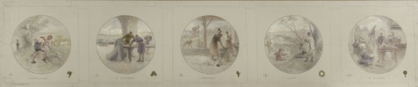 Esquisse pour la galerie Lobau de l'Hôtel de Ville de Paris : L'Agriculture. Le Commerce..., 1890. Creator: Jean Pierre Victor Mazies.