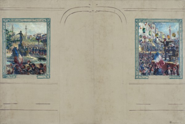 Esquisse pour la mairie du 12ème arrondissement de Paris : Place de la Nation. Place de..., c.1910. Creator: Claude Charles Bourgonnier.
