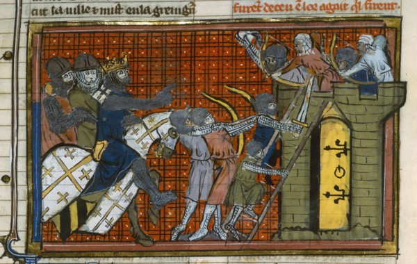 The Siege of Artah in 1097 (From "Li rommans de Godefroy de Buillon et de Salehadin"), 1337. Creator: Maître de Fauvel (active 1314-1340).