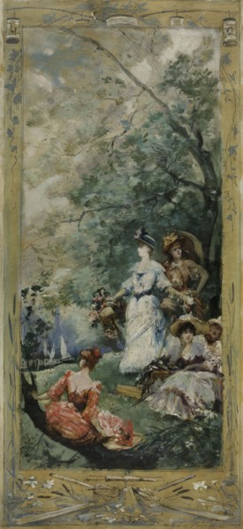 Esquisse pour la galerie Lobau de l'Hôtel de Ville de Paris : Fête champêtre aux environs...,c.1891. Creator: Georges Jules Victor Clairin.