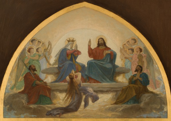 Esquisse pour l'église Saint-Gervais : La Vierge intercédant près de Jésus pour les..., c.1869-1871. Creator: Armand Felix Marie Jobbe-Duval.