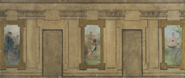 Esquisse pour la mairie de Courbevoie : Les âges de la vie. La Jeunesse. L'Enfance. La..., 1884. Creators: Ernest Jean Delahaye, Louis Picard.