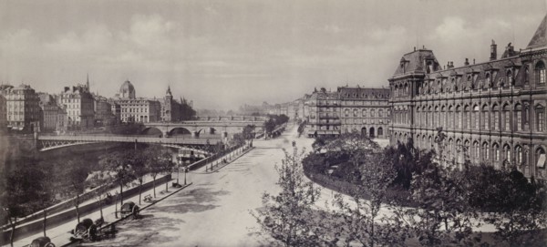 Le quai Pelletier et l'Hôtel de Ville (vue prise du quai de la Grève), 4ème arrondiss...c1845-1885. Creators: Frederic Martens, Goupil and Co.