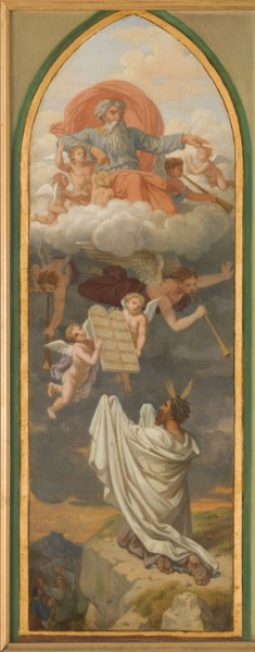 Sketch for the church of Saint-Gervais: Moses receiving the tablets..., between 1869 and 1872. Creator: Sébastien Louis Guillaume Norblin de la Gourdaine.