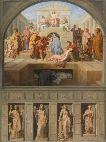 Esquisses pour les églises Saint-Gervais et Saint-Louis-en-l'Ile : La Prudence..., c.1843-1868. Creator: Sébastien Louis Guillaume Norblin de la Gourdaine.