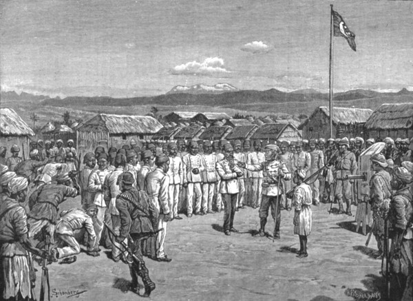 In Darkest Africa - Illustrations from Mr Stanley's Great Book, Stanley at Kavalli, 1890. Creator: Unknown.