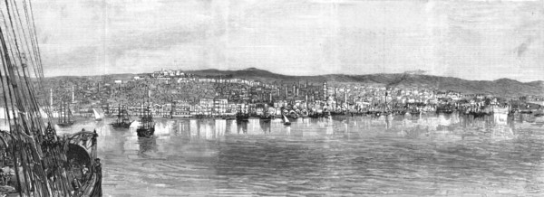 ''The Fire at Salonica - View of the Town from the Sea', 1890. Creator: Unknown.
