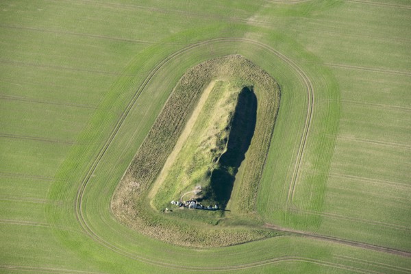 West Kennet Long Barrow, a Neolithic chambered burial mound, Wiltshire, 2019.