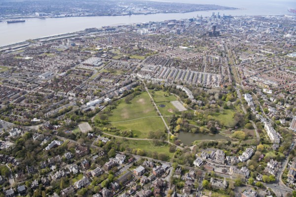 Prince's Park, designed by Joseph Paxton in 1842 and laid out 1842-44, Liverpool, 2021.
