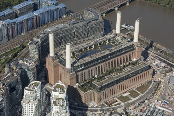 The former Battersea Power Station undergoing renovations, Nine Elms, Greater London Authority, 2021.