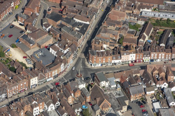 The town centre, Tewkesbury, Gloucestershire, 2021.