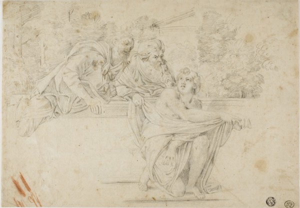 Susanna and the Elders (recto); Profile Head of Woman (verso), c. 1602.