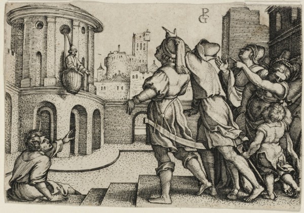 Virgil Suspended in a Basket, copy, 1541/1600. Creator: Unknown.
