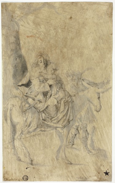 Flight into Egypt, n.d. Attributed to Cornelis Bisschop.