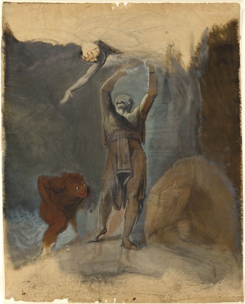 Prospero, Miranda, Caliban and Ariel, 1800/05. Attributed to Henry Fuseli.