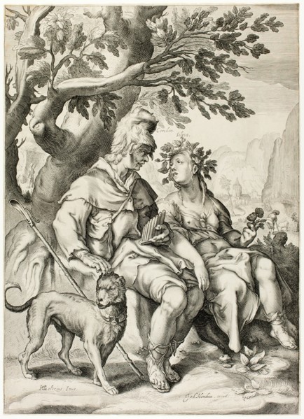 Corydon and Sylvia, 1601/11. Attributed to Jacob Matham.