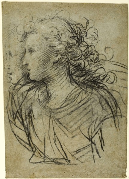 Half-Length View of Female in Profile to Left (recto), 17th century. Creator: Jacopo Confortini.