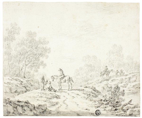 Travellers in a Landscape, n.d. Attributed to Johann Christophe Dietzsch.