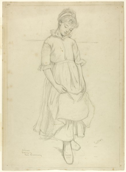 Standing Girl, c. 1870. Attributed to Kate Greenaway.