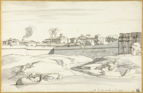 Landscape along a River, n.d. Attributed to Michel Ange Houasse.