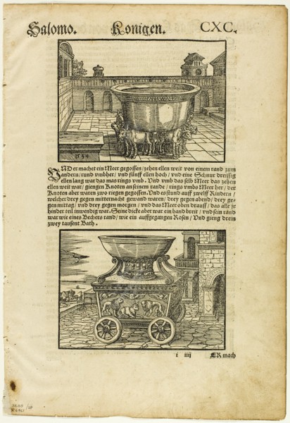 Ceremonial Vessels from Martin Luther (German Bible), plate 29 from Woodcuts from Books...1937. Creator: Monogrammist M.S..