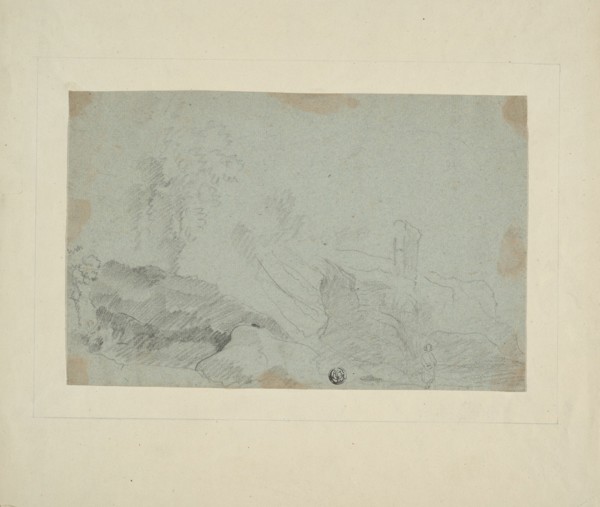 Rocky Landscape with Standing Figure, n.d. Attributed to Richard Wilson.