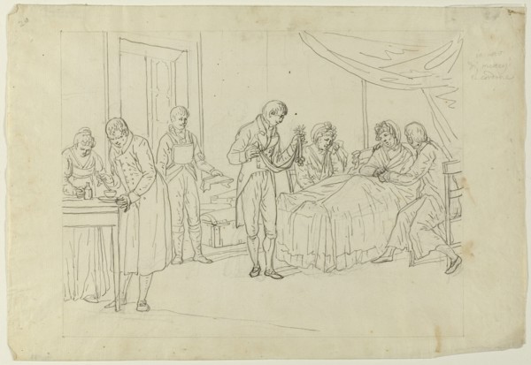 Sickbed Scene, n.d. Attributed to Saverio della Gatta.